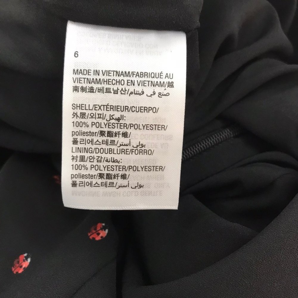 Maison Jules Women's 6 Jumpsuit Black Ladybug Surplice Neck Wide Leg Jumpsuit 6 - Picture 5 of 11